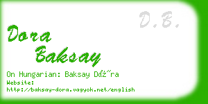 dora baksay business card